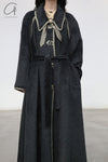 MUTEDANCE long coat with tie belt MD23FW62 gray PM99